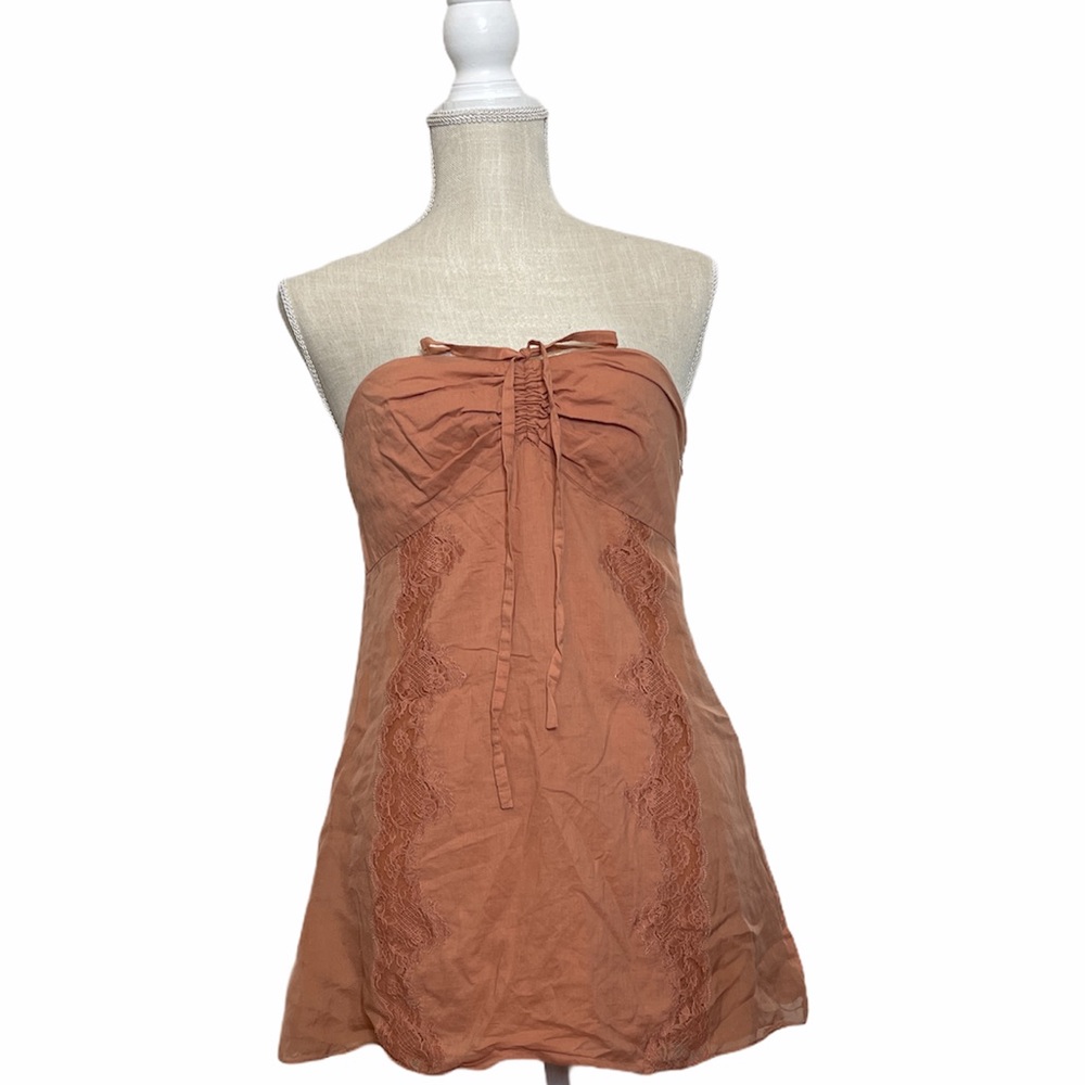DKNY peach colored sleeveless blouse